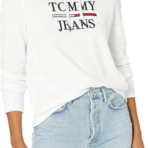 Tommy Hilfiger Tops - Tommy Hilfiger Jeans White Cropped Hoodie